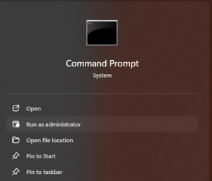 hacked? Windows Command Prompt options under search menu
